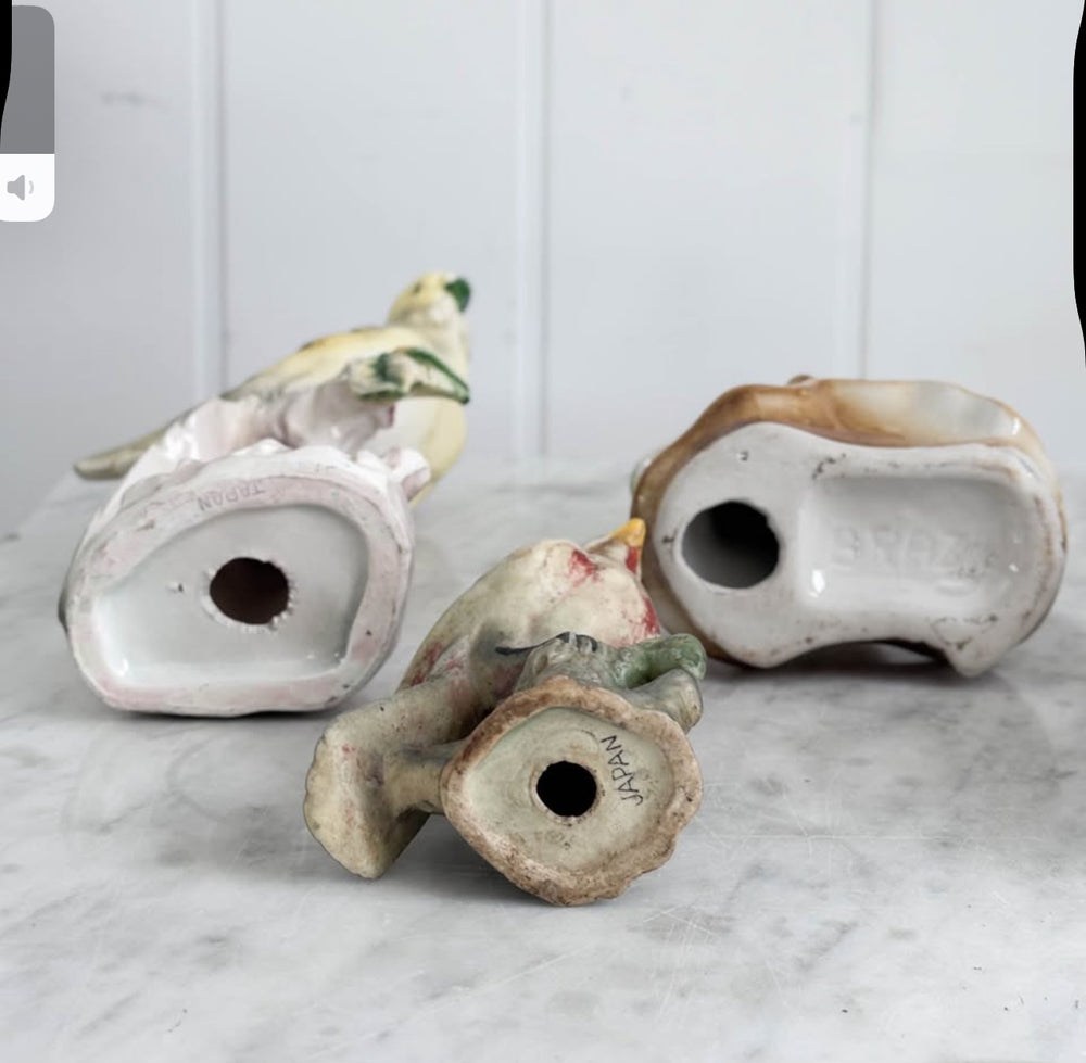 Vintage Porcelain Painted Birds