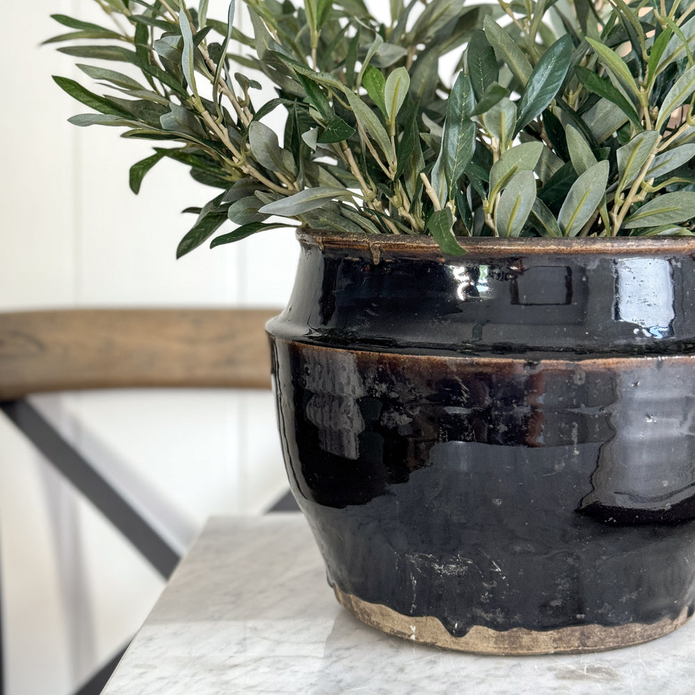 Vintage brown glazed pottery.