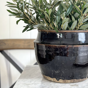 Vintage brown glazed pottery.