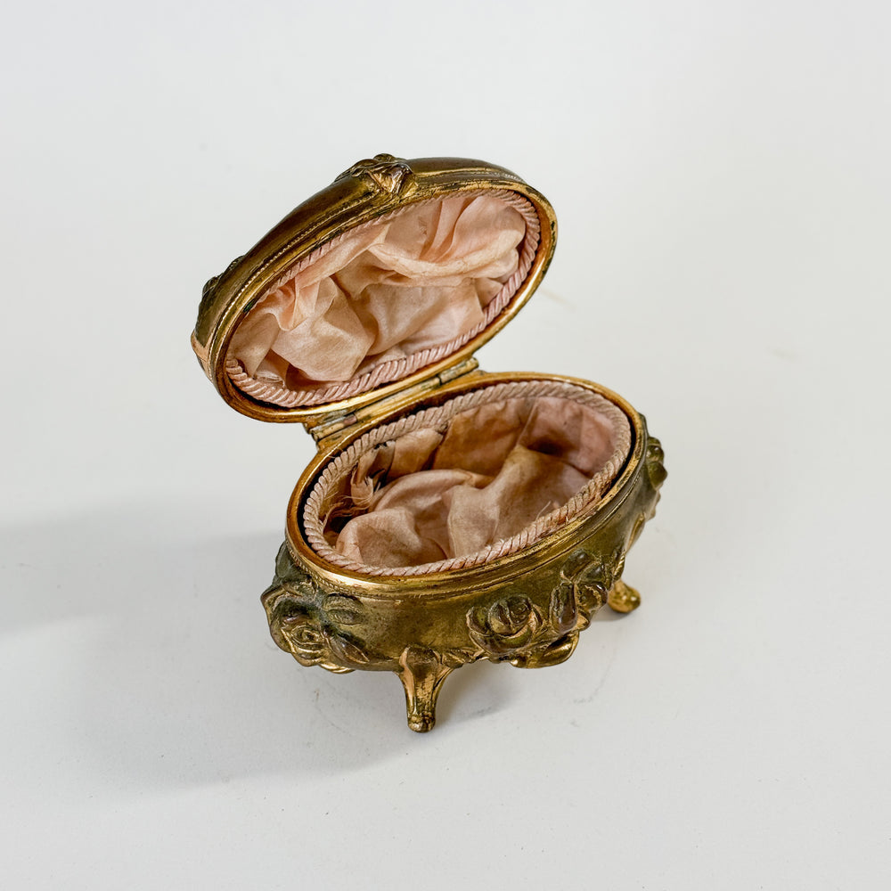 Vintage brass jewellery casket