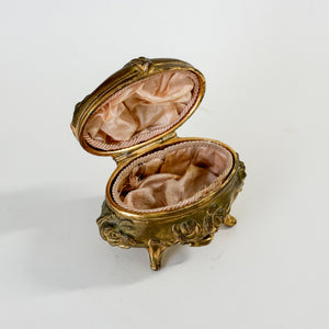 Vintage brass jewellery casket