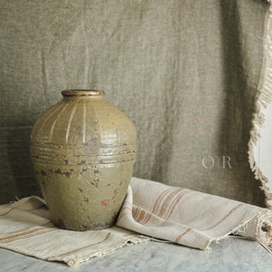 Vintage green pottery vase