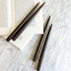 12" Danish Taper Candles - Chocolate