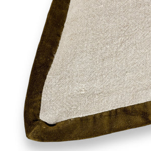 Olive green Velvet Trim 24" Pillow.