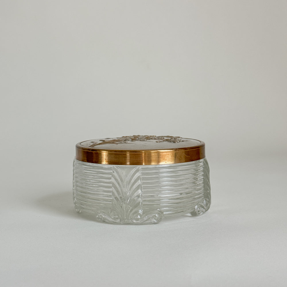 Vintage Glass Vanity Powder Jar