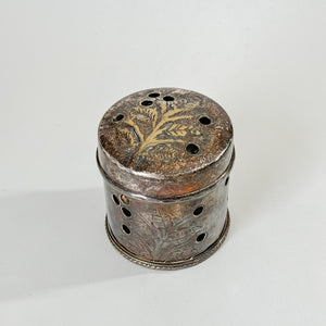 Vintage silverplate incense box.