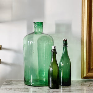 Vintage Green Skinny Neck Bottle