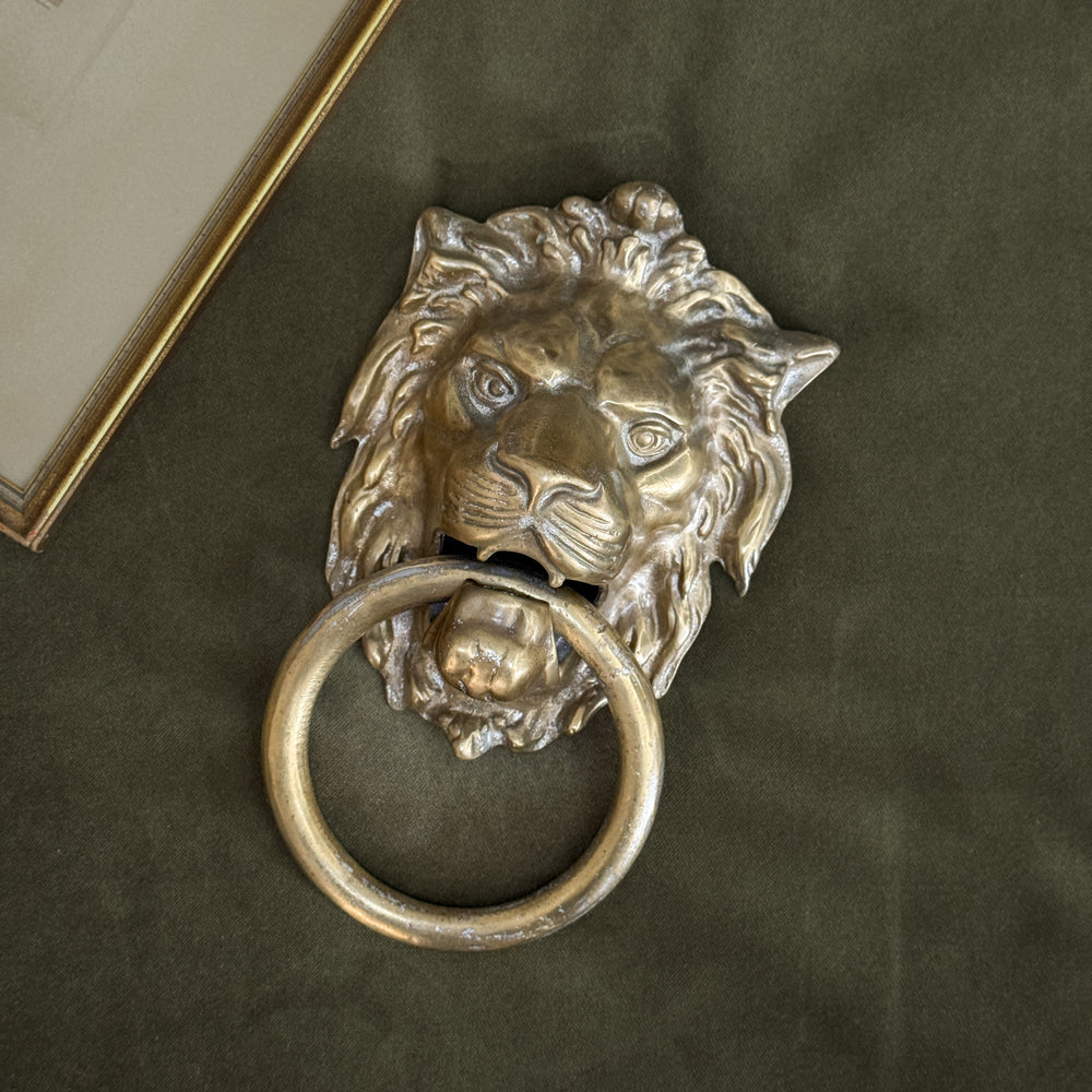 Vintage Brass Lion Head Door knocker.