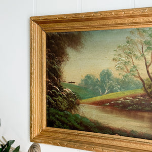Vintage Landscape Oil Print.