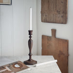 Vintage dark wood taper candleholder