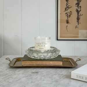Vintage Brass Rectangular Tray with Handle