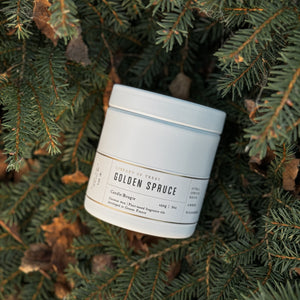 Golden Spruce Hollow Tree Candle