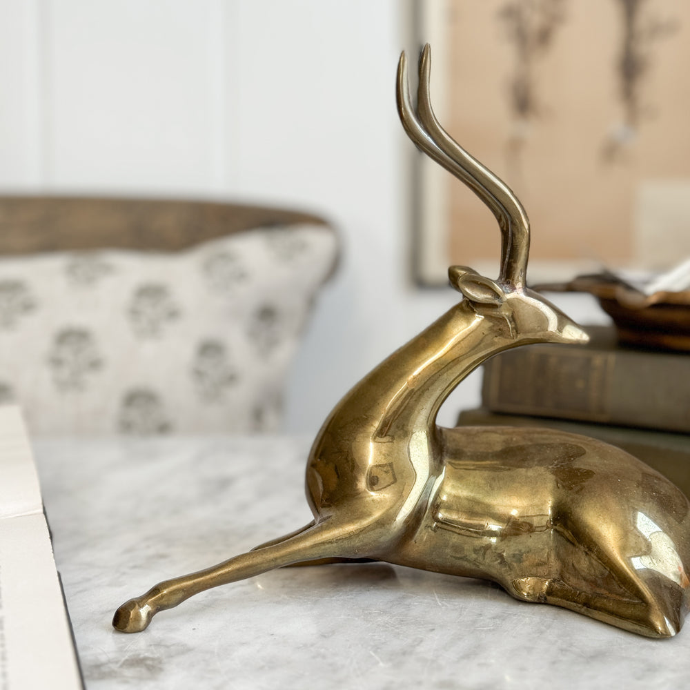 Vintage Brass Antelope