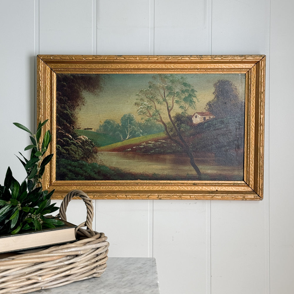 Vintage Landscape Oil Print.
