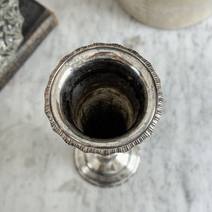 Vintage Silver Etched Tapered Vase