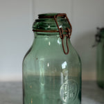 Vintage L green glass canning jar 1.5L- FRANCE