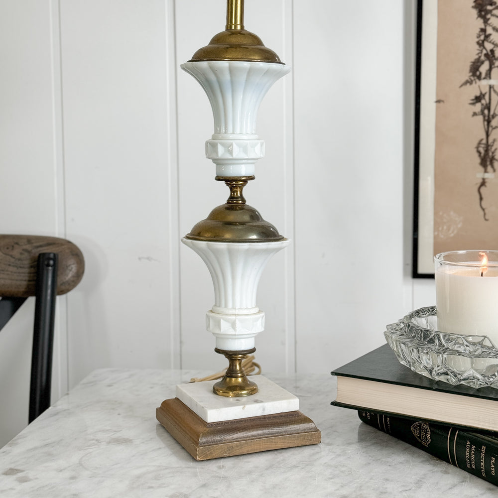Vintage Milk Glass Lamp Base.