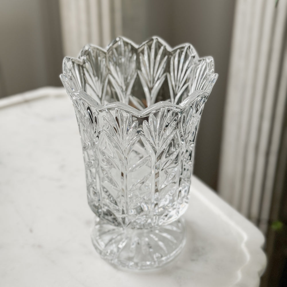 Vintage cut glass vase.