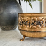 Vintage Brass Rose Planter - England.