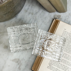 Vintage Cut Glass box with Lid.