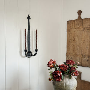 Vintage Cast Iron Taper Candle Sconce