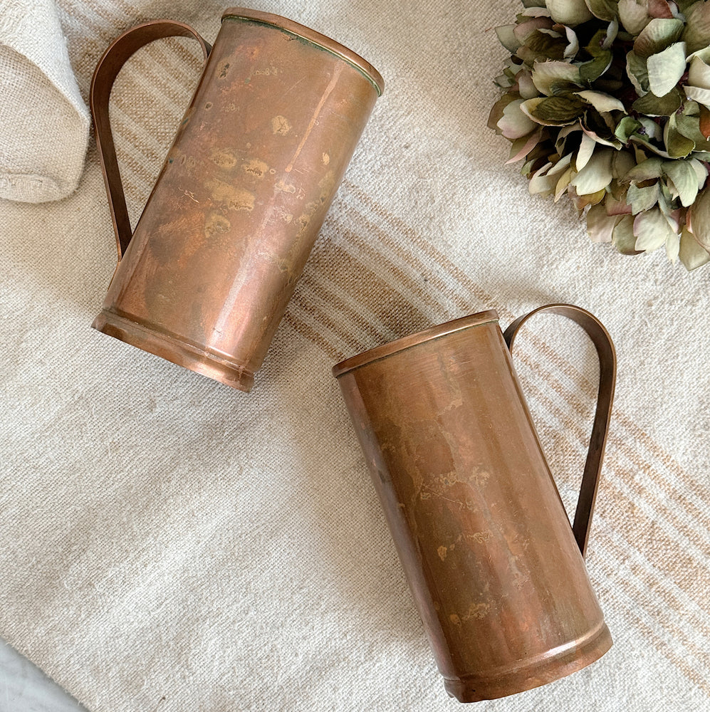 Vintage Copper Mugs.