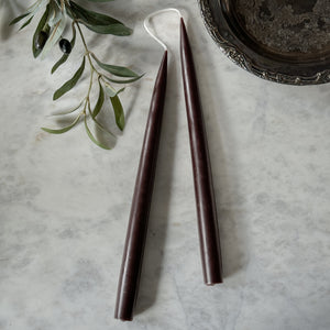 12" Danish Taper Candles - Chocolate