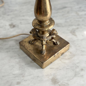 Vintage brass lion MCM lamp base