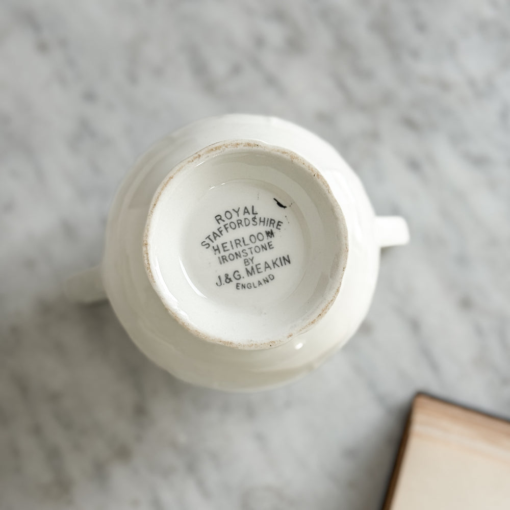 Vintage Ironstone Sugar Bowl- J & G Meakin.