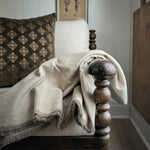 Natural linen throw blanket