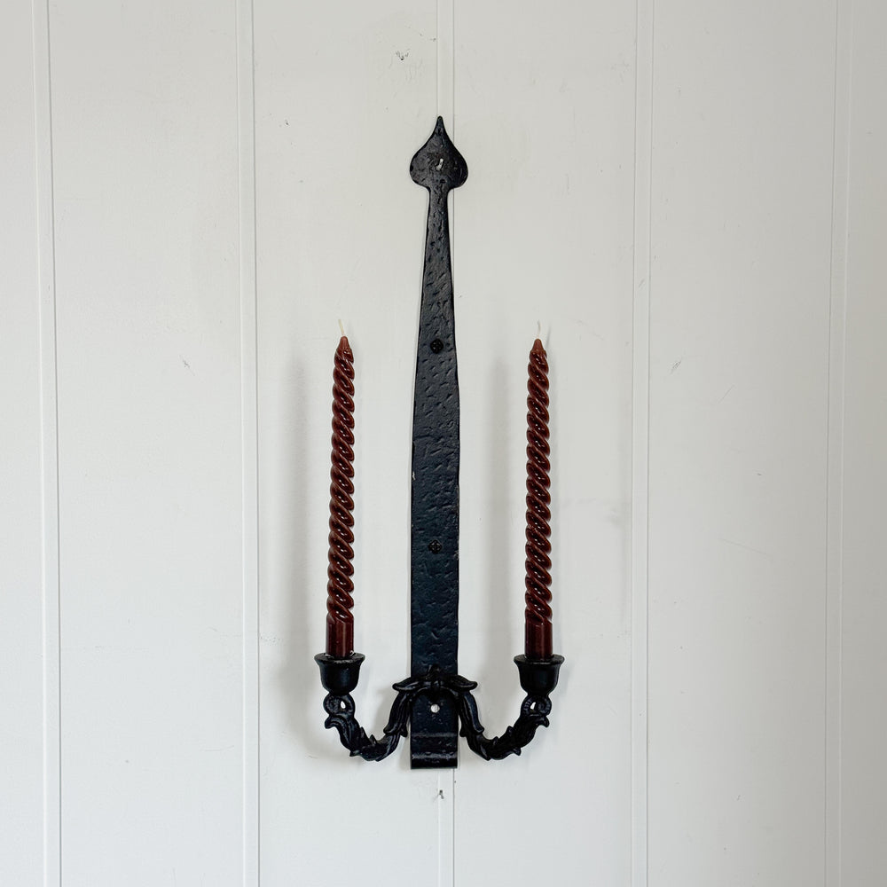 Vintage Cast Iron Taper Candle Sconce