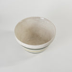 Vintage green striped ironstone bowl - England