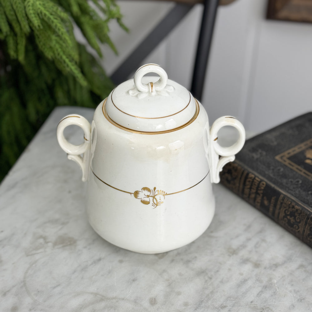 Vintage white ceramic sugar bowl