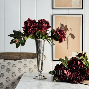 Burgundy Peony Faux Stem
