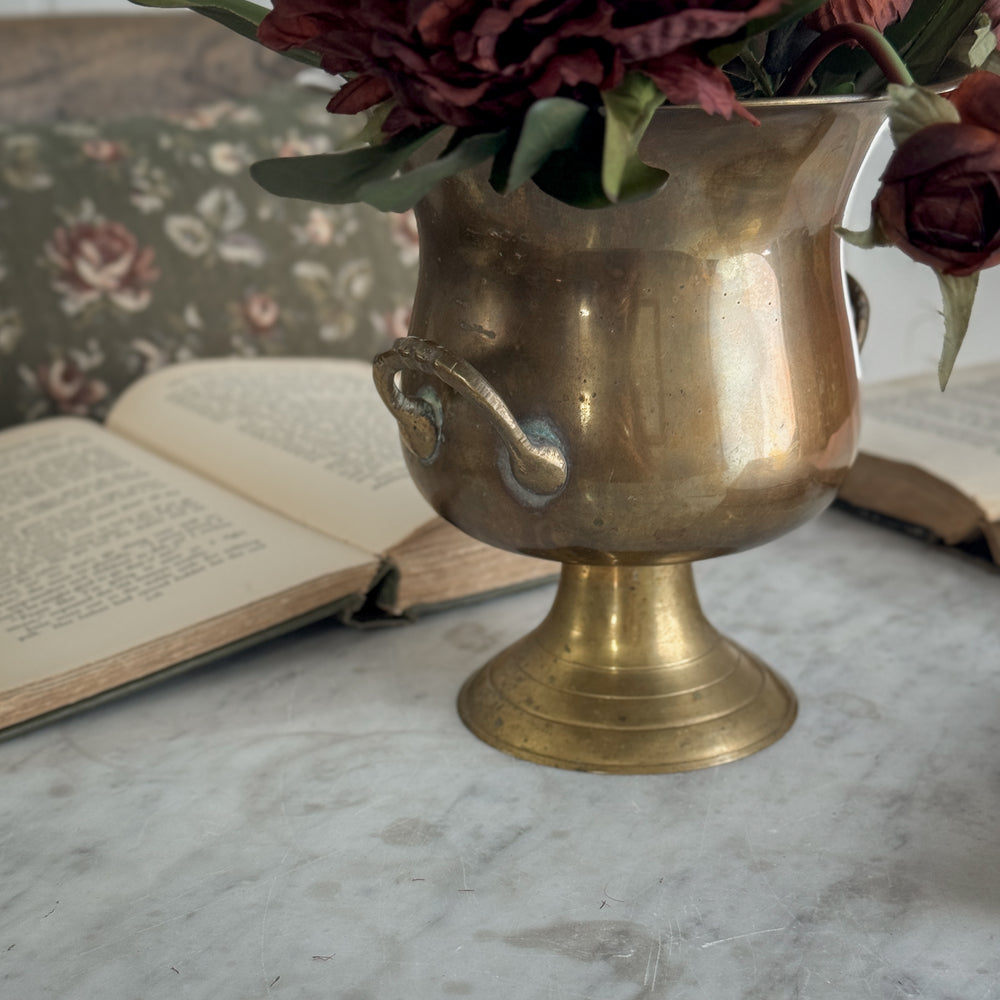 Vintage Brass Urn with Handles.