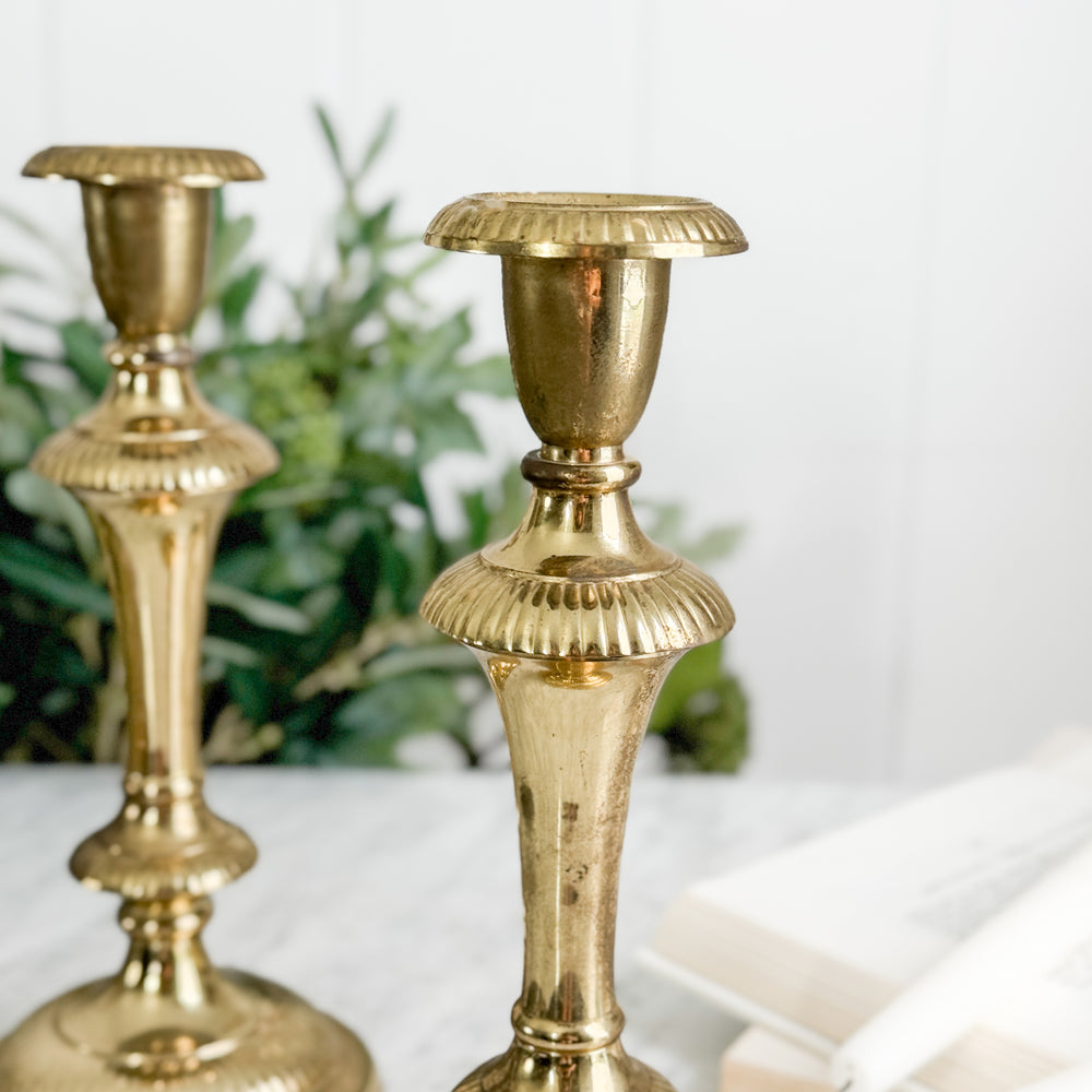 Vintage Brass Taper Pair.