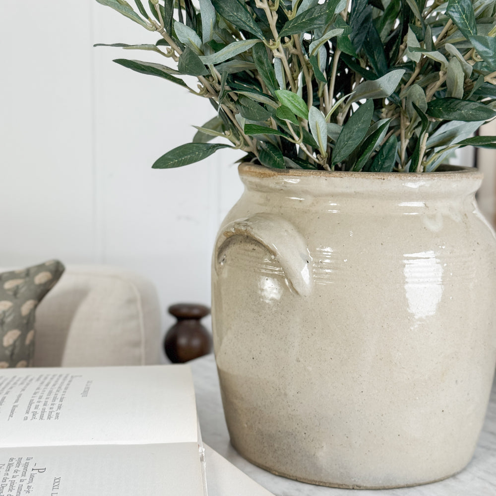 Antique Cream Confit Pot IX - FRANCE