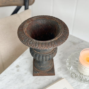 Vintage cast iron flower urn