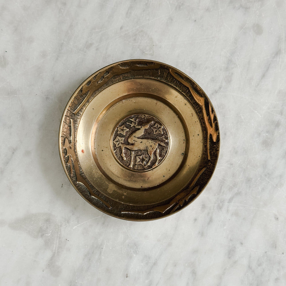 Vintage Brass Deer Tray.