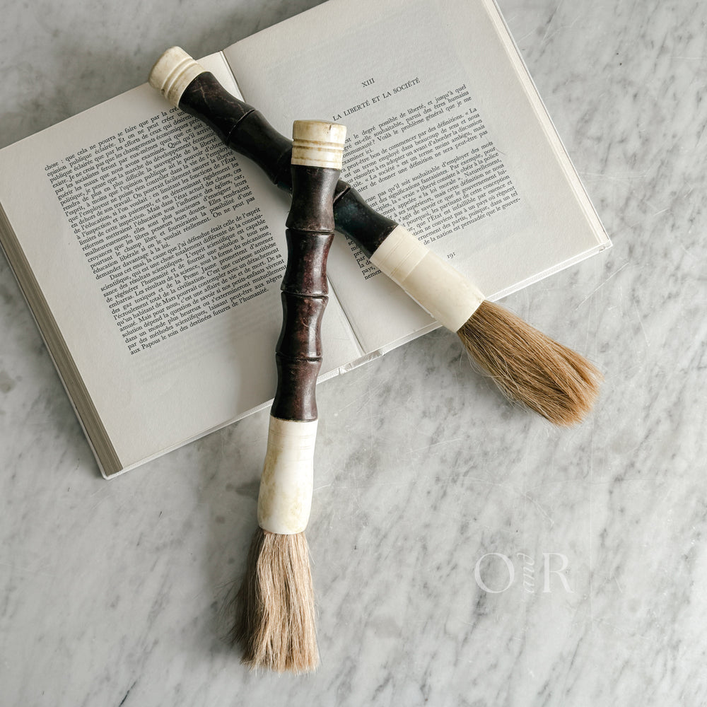 Vintage Brown and White Calligraphy Brush