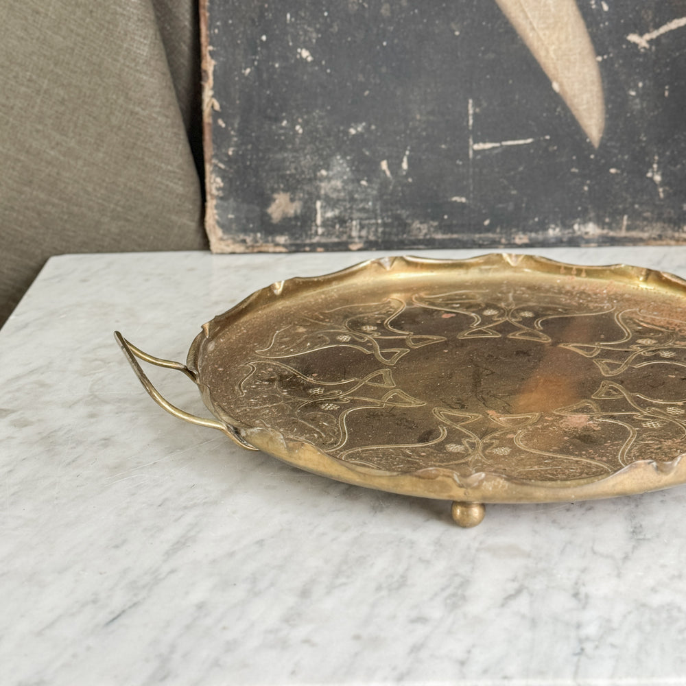 Vintage Brass Handled Tray.