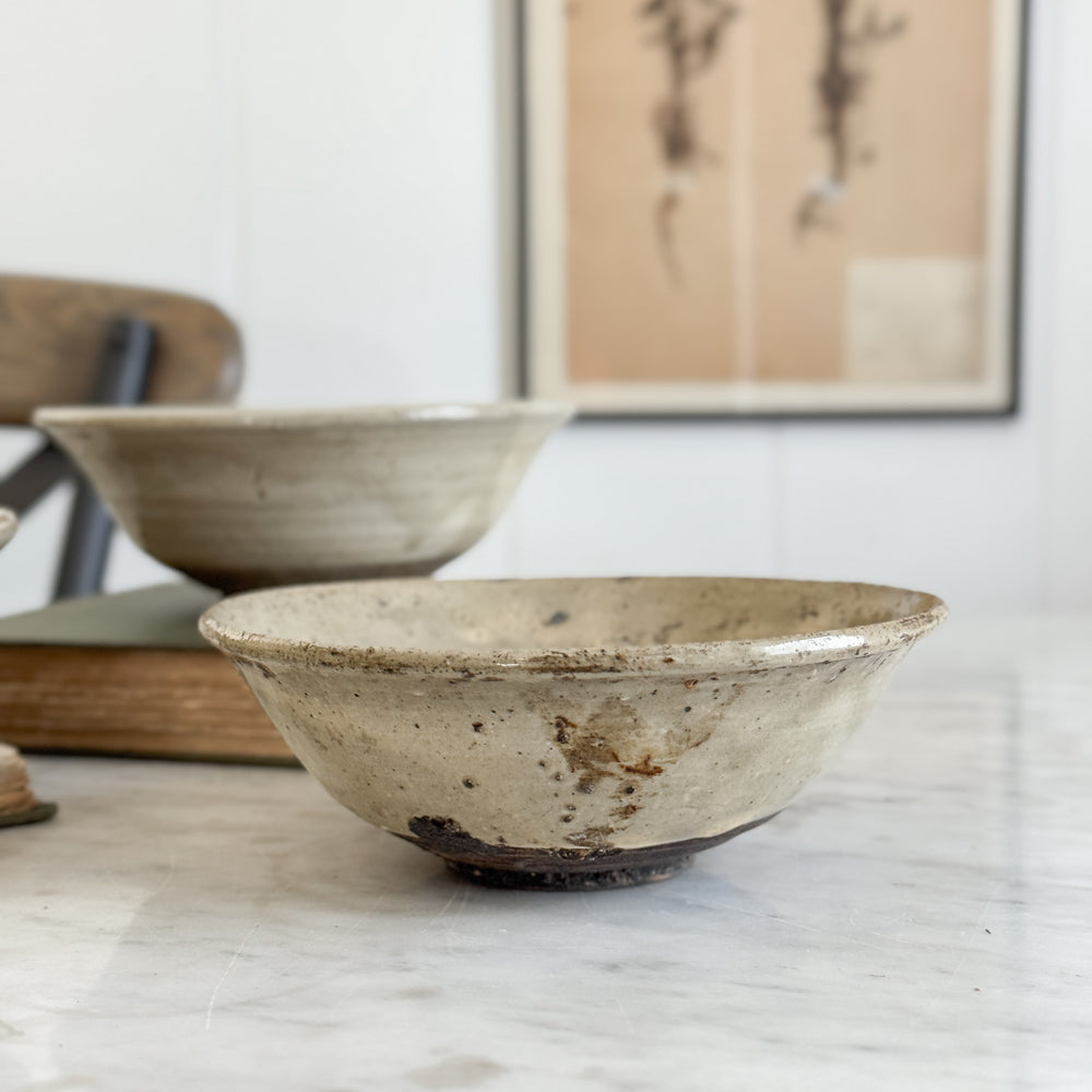 Vintage cream pottery bowl
