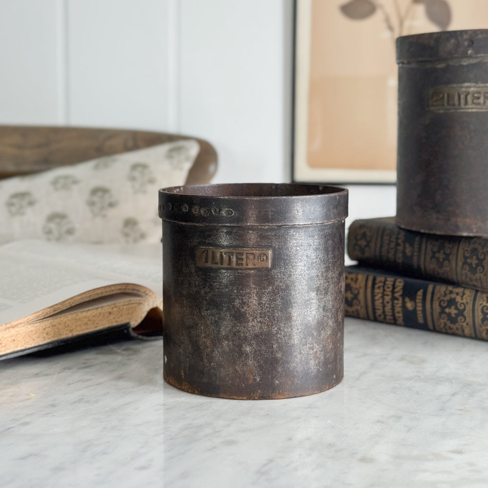 Vintage Metal Brass Measuring Pail- 1L