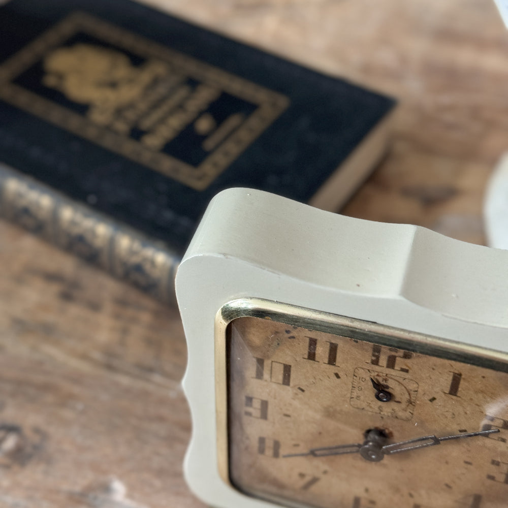 Vintage cream wave Beacon clock.