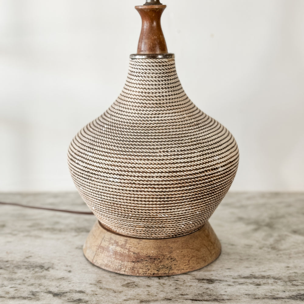Vintage Wooden and Brass Lamp base