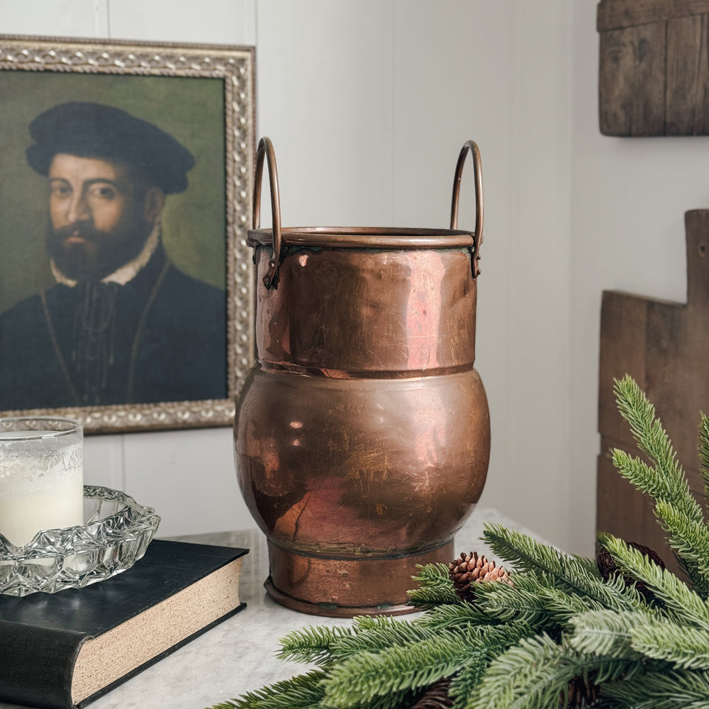 Vintage Copper Handled Pot.