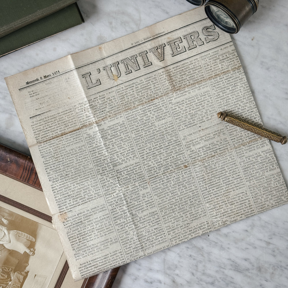 Antique French 1800s Newspapers.
