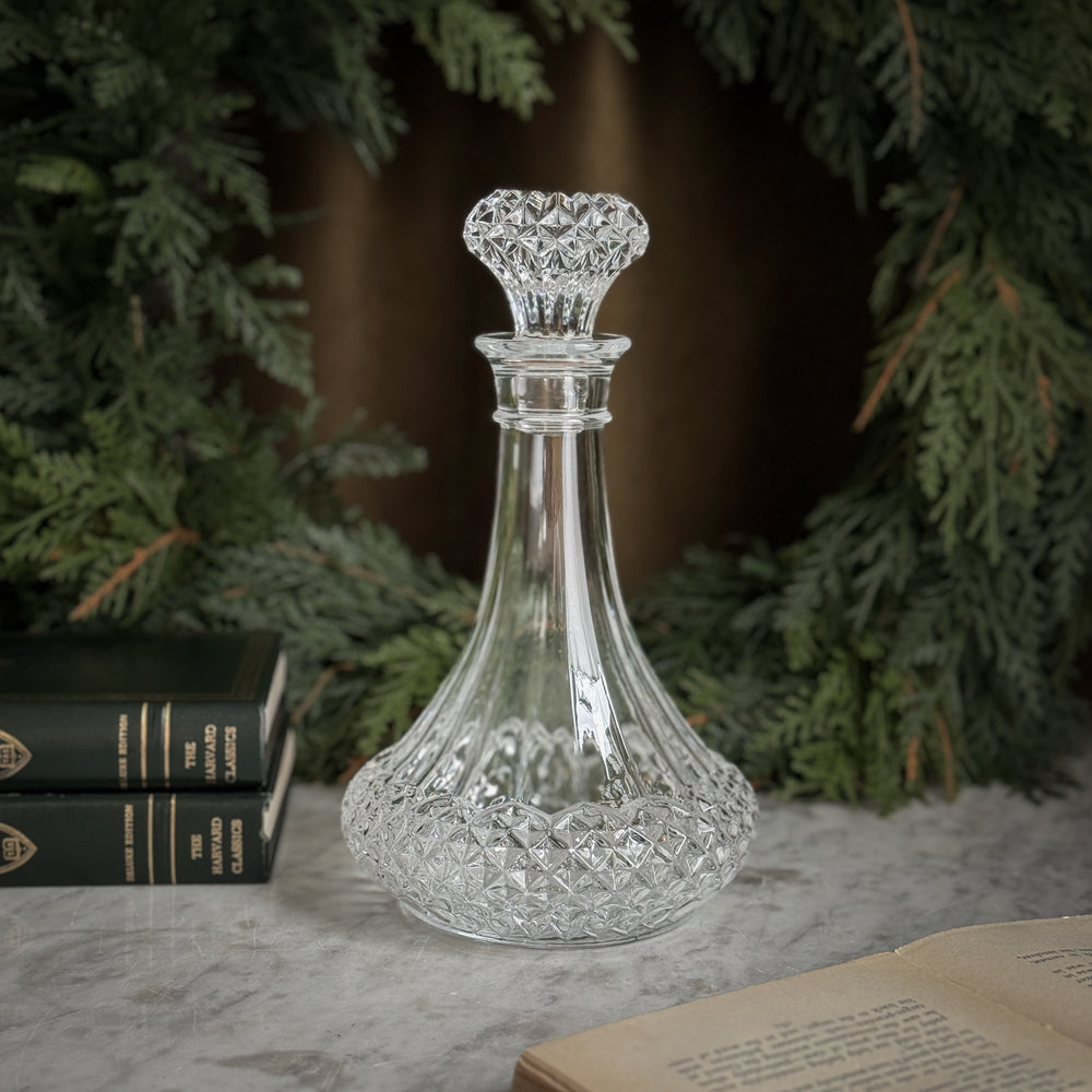 Vintage glass point decanter.