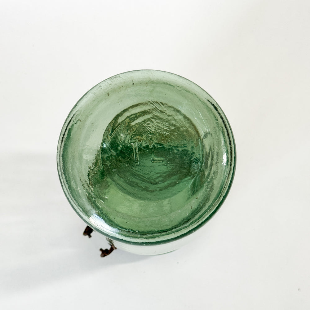 Vintage Medium Green Glass Jar - France