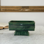 Vintage green footed pottery planter.